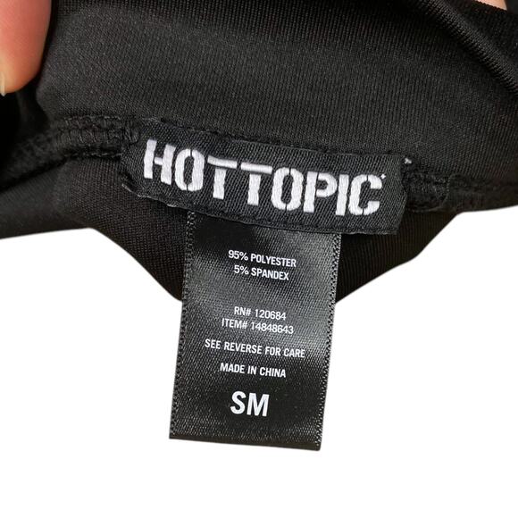 Hot Topic Black Lace Up Emo Flared Skater Mini Skirt SZ S - Picture 7 of 9